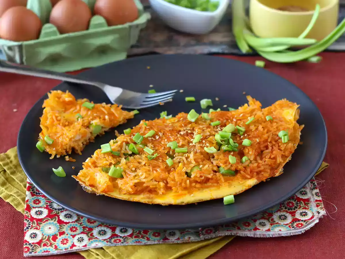 Omelete com arroz crocante: leve, nutritivo e surpreendente - foto 2