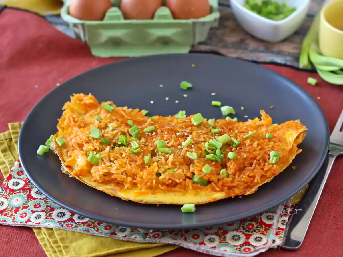 Omelete com arroz crocante: leve, nutritivo e surpreendente - foto 3