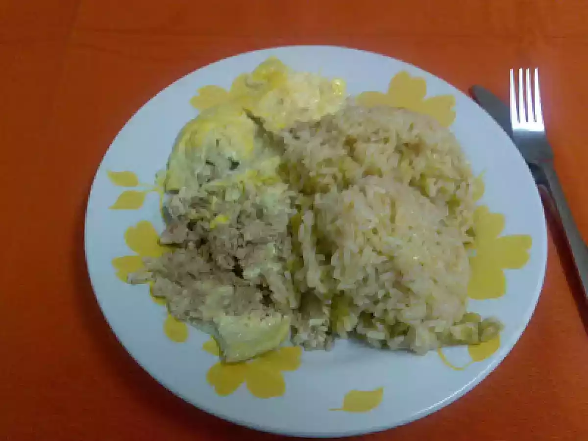 OMELETE DE ATUM NA BIMBY COM ARROZ DE PIMENTOS NA FUSSION COOK