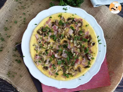 Omelete de cogumelo, fiambre e salsa, foto 2
