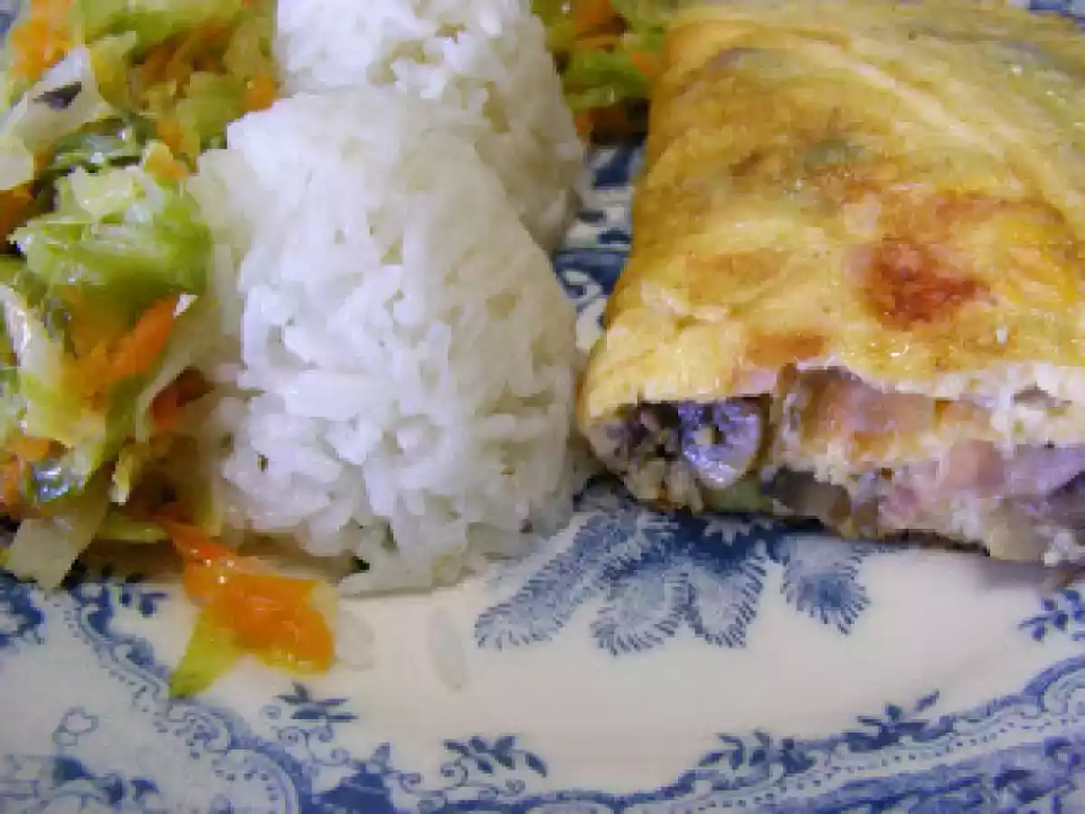 Omelete de fiambre e legumes