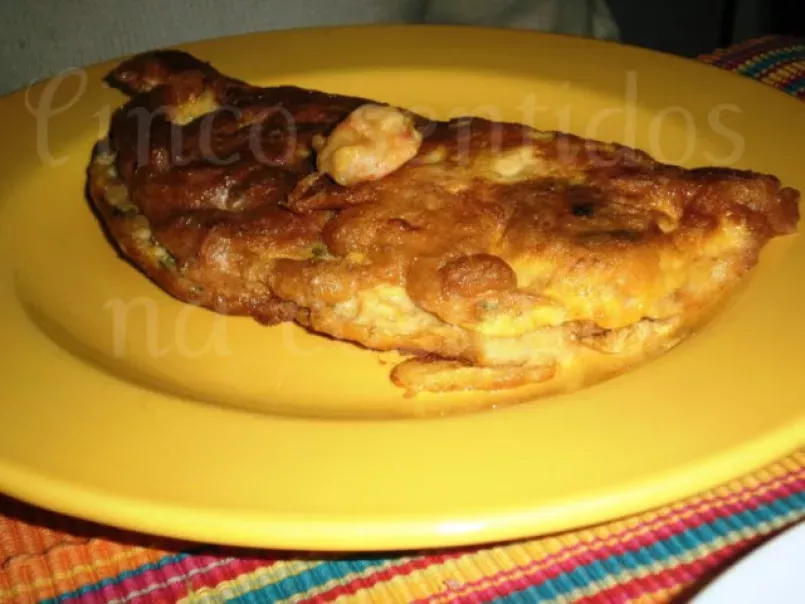Omelete de marisco e ervilhas salteadas com bacon - foto 4