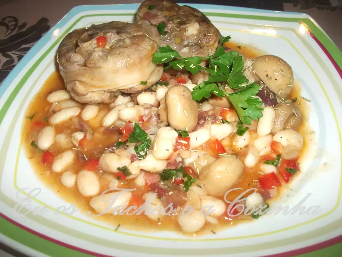 Ossobuco de peru com feijões