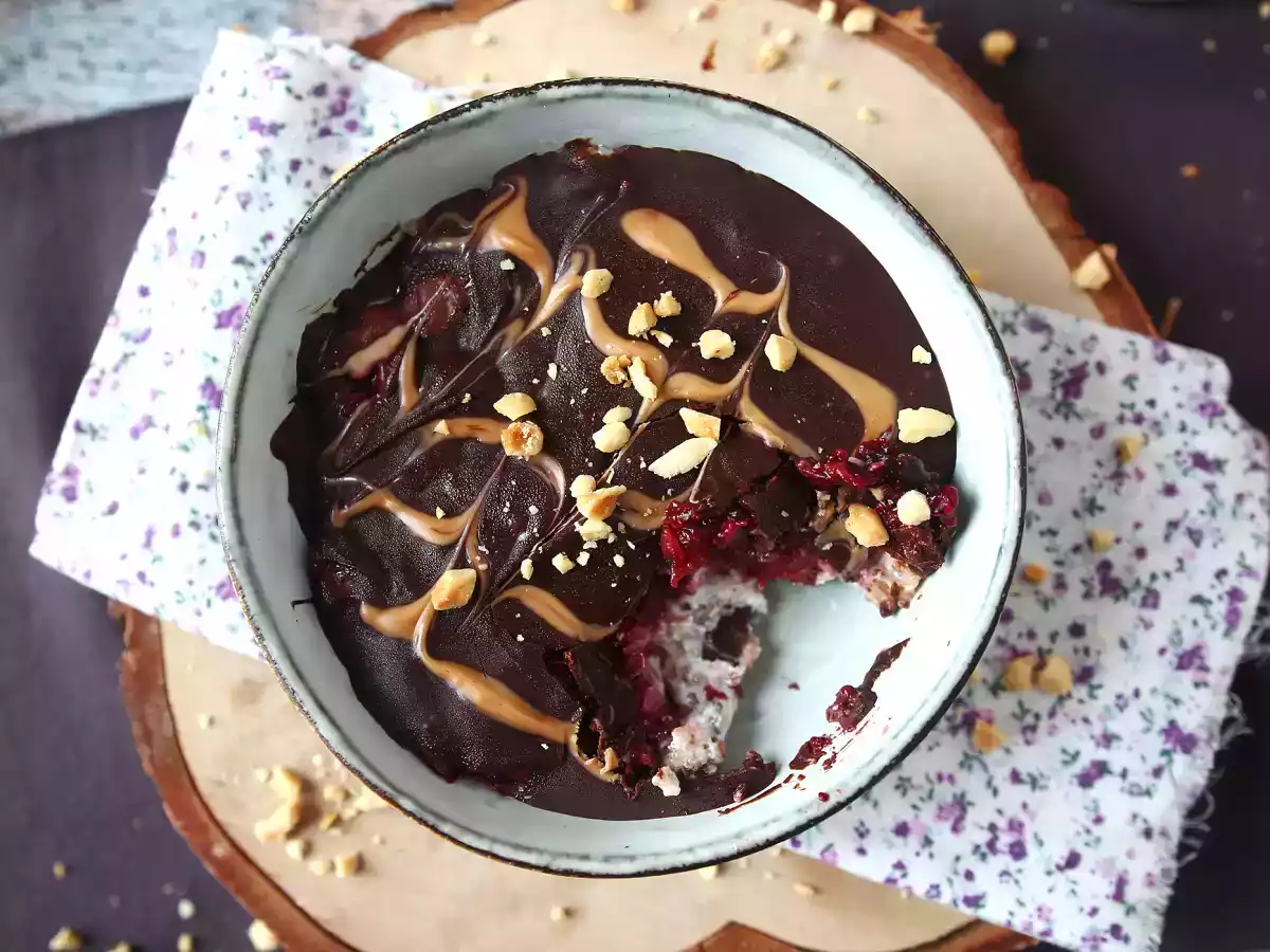 Overnight oat de frutas vermelhas e chocolate, a explosão de sabor para começar o seu dia! - foto 3