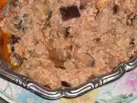 Ovos mexidos com beringela