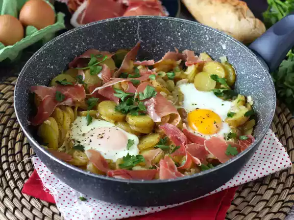 Receita Ovos rotos (huevos rotos) sem fritura e mais saudável