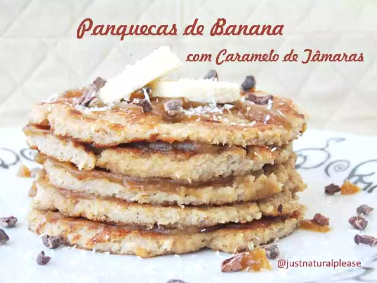 Panquecas de Banana com Caramelo de Tâmaras (sem açúcar)
