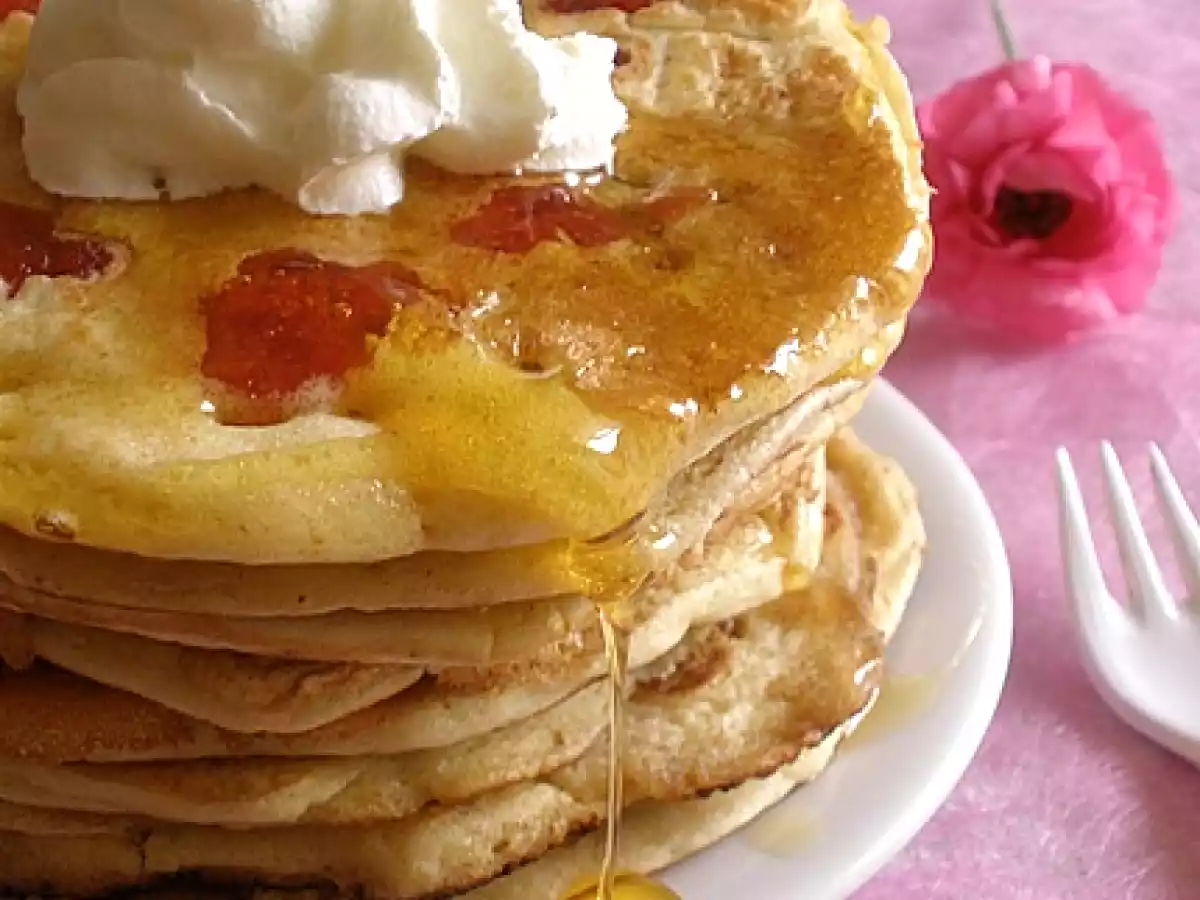 Panquecas de Baunilha e Morango
