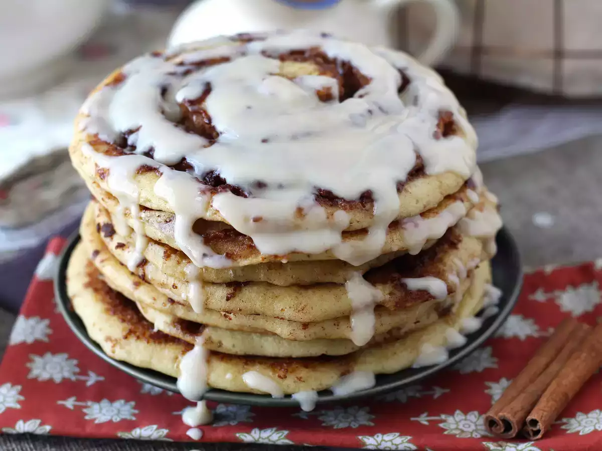 Panquecas de canela ao estilo Cinnamon Roll - foto 3