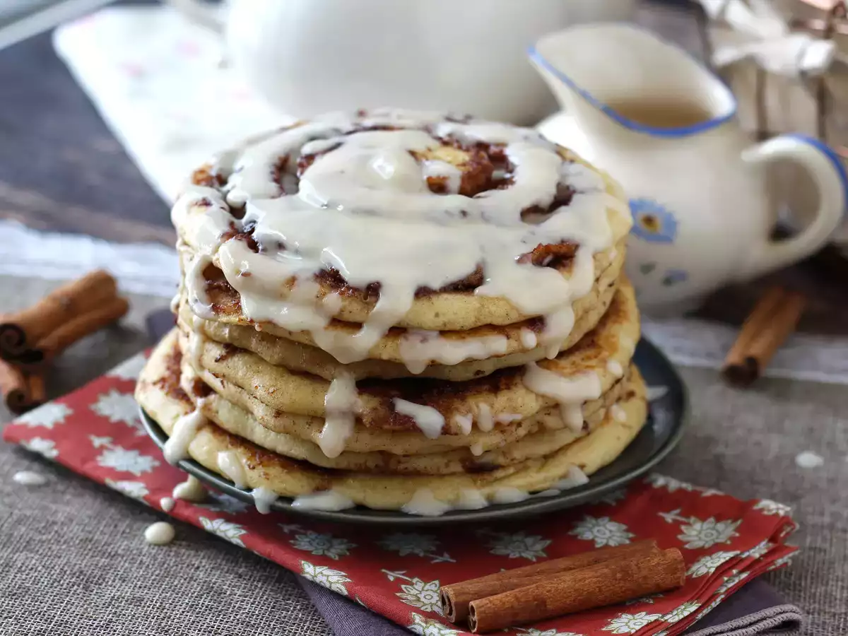 Panquecas de canela ao estilo Cinnamon Roll - foto 4