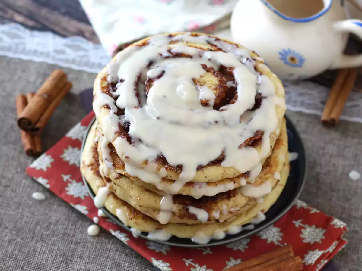 Panquecas de canela ao estilo Cinnamon Roll - foto 6