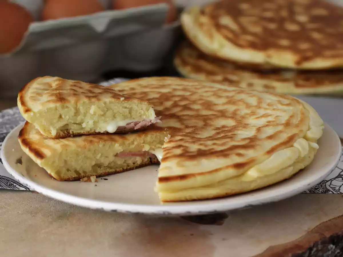 Panquecas de queijo versão croque monsieur - foto 3