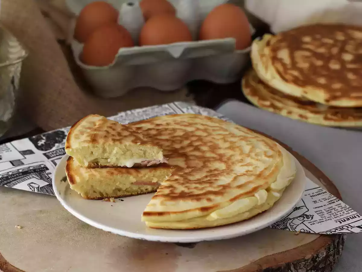 Panquecas de queijo versão croque monsieur - foto 5