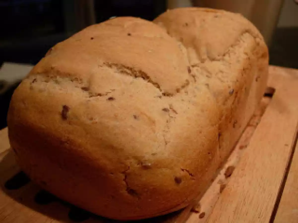 Pão caseiro com sementes de linhaça