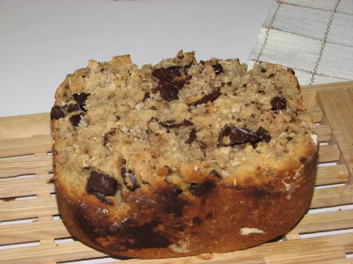 Pão de banana e chocolate