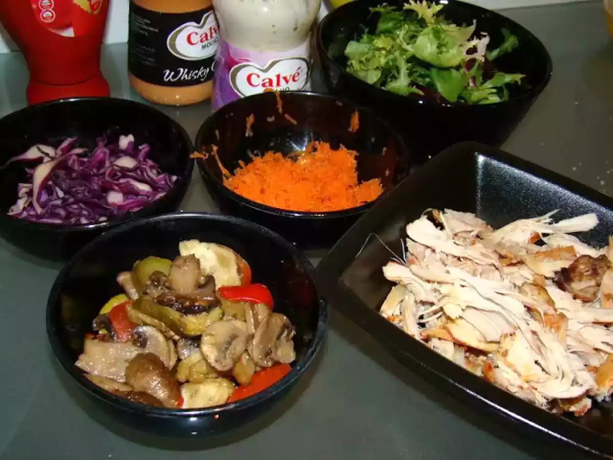 Pão Pita Recheado de Salada, Frango e Legumes Assados / Aproveitamentos - foto 2
