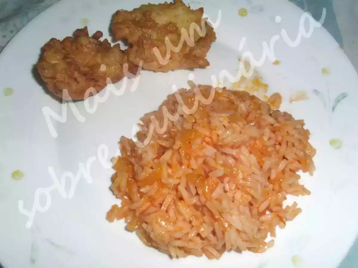 Pataniscas de bacalhau com Arroz de tomate