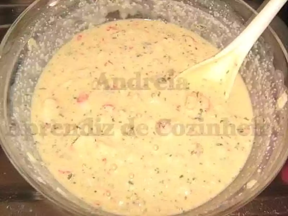 Pataniscas de miolo de camarão, delícias e pescada