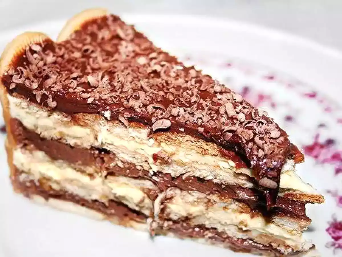 Pavê de creme e chocolate