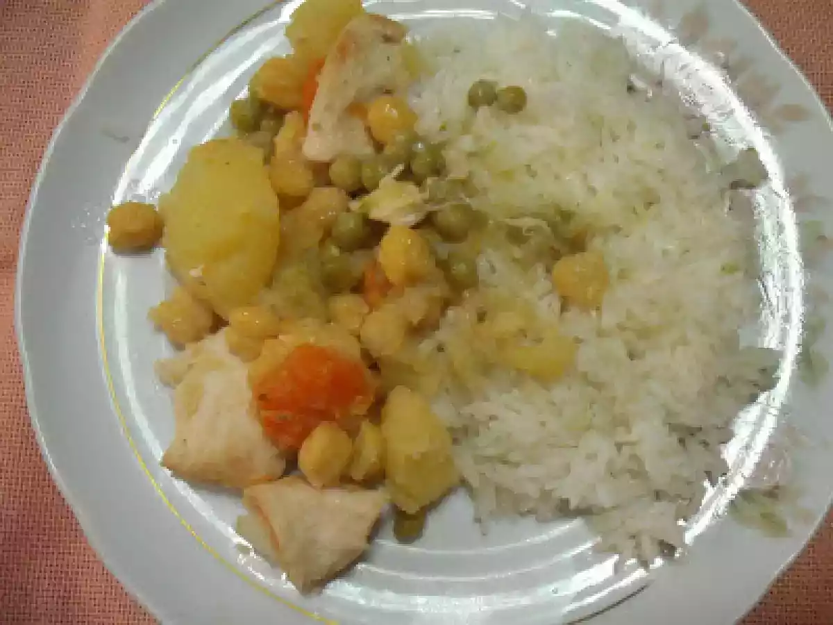 Peito de frango com grão de bico
