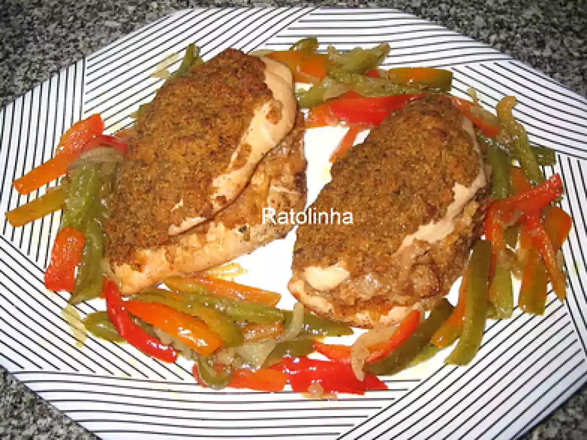 Peito de Frango Recheado e com Crosta de Alheira