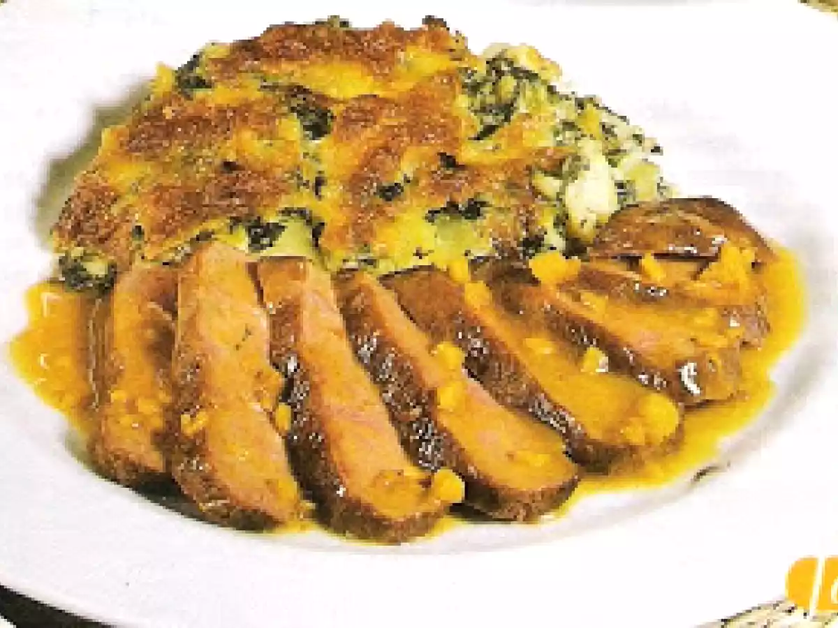 PEITO DE PATO COM BATATA GRATINADA
