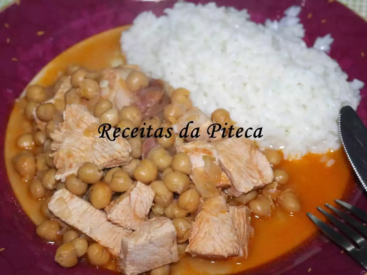 Peito de perú estufado com grão