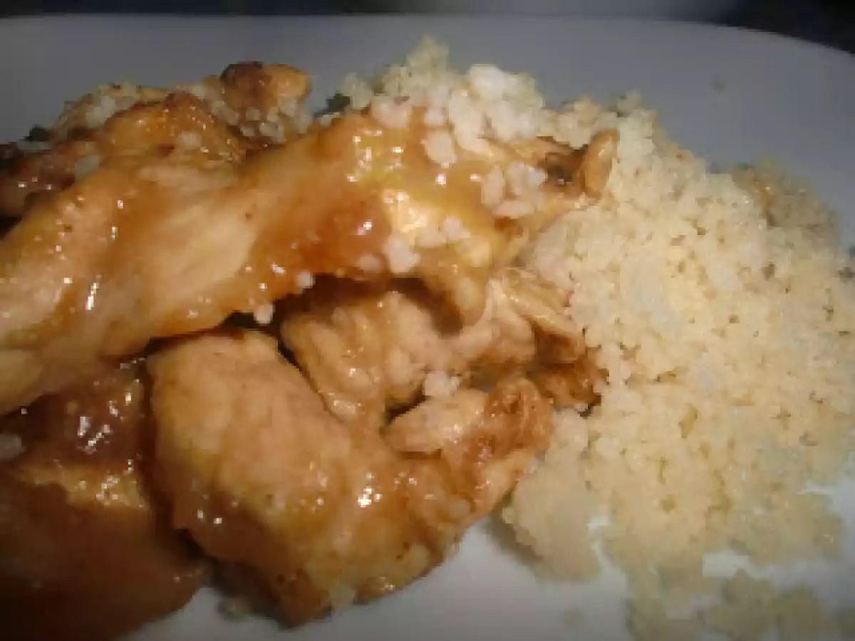 Peitos de Frango com ananás na Actifry acompanhado com Couscous