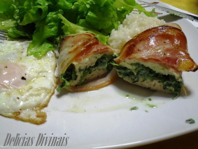 Peitos De Frango Recheados Com Espinafres E Queijo Creme Receita