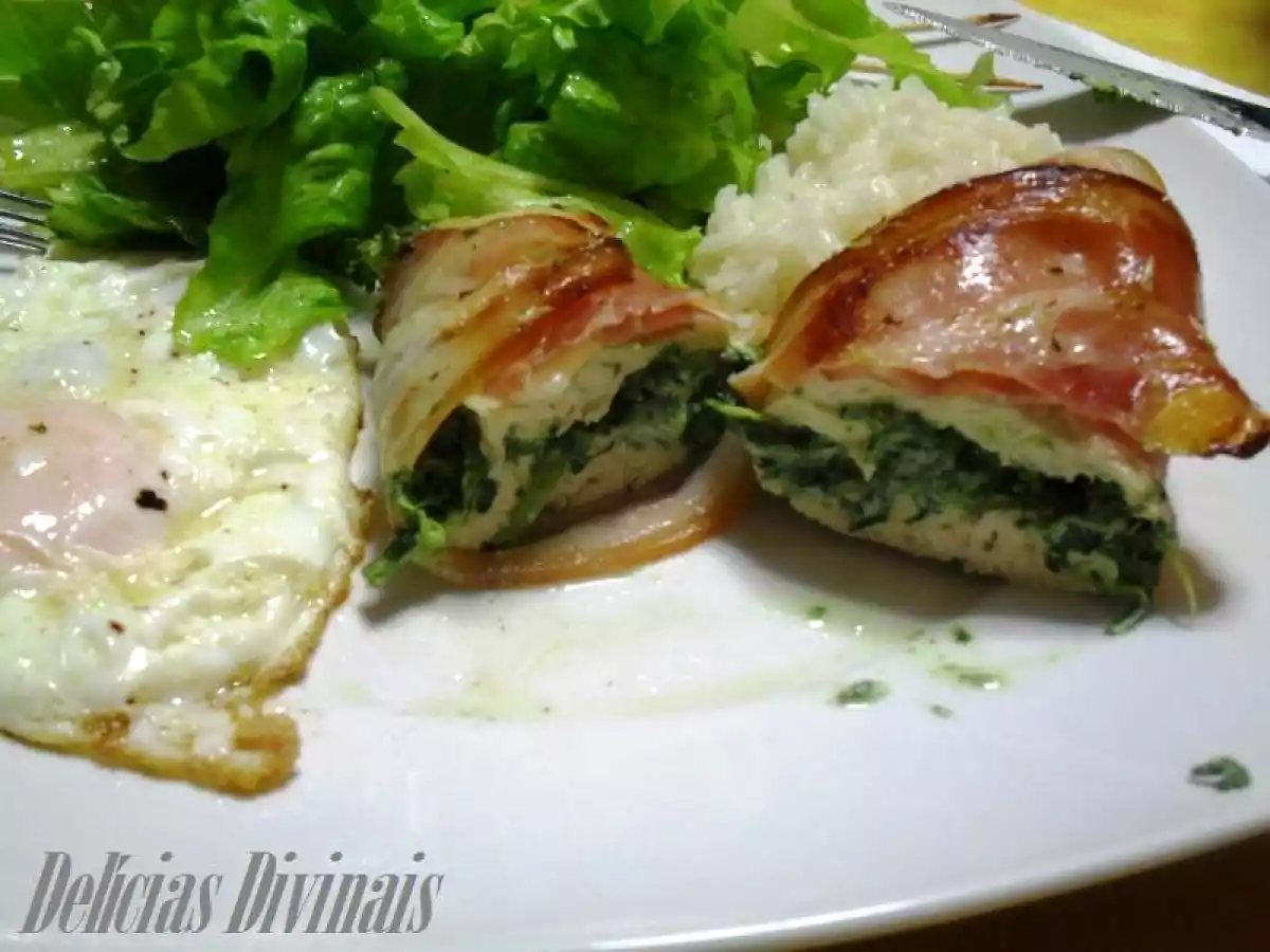 Peitos de Frango Recheados com Espinafres e Queijo Creme