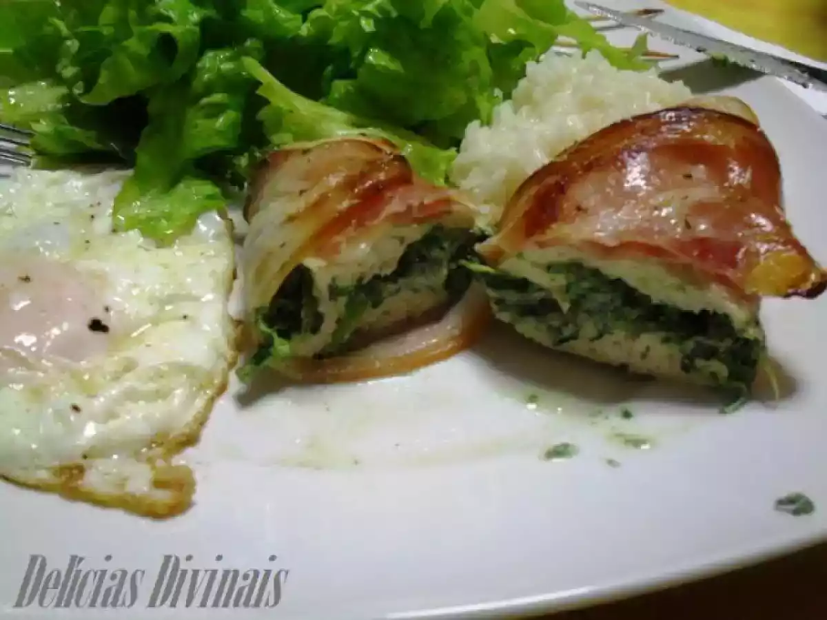 Peitos de Frango Recheados com Espinafres e Queijo Creme - foto 2