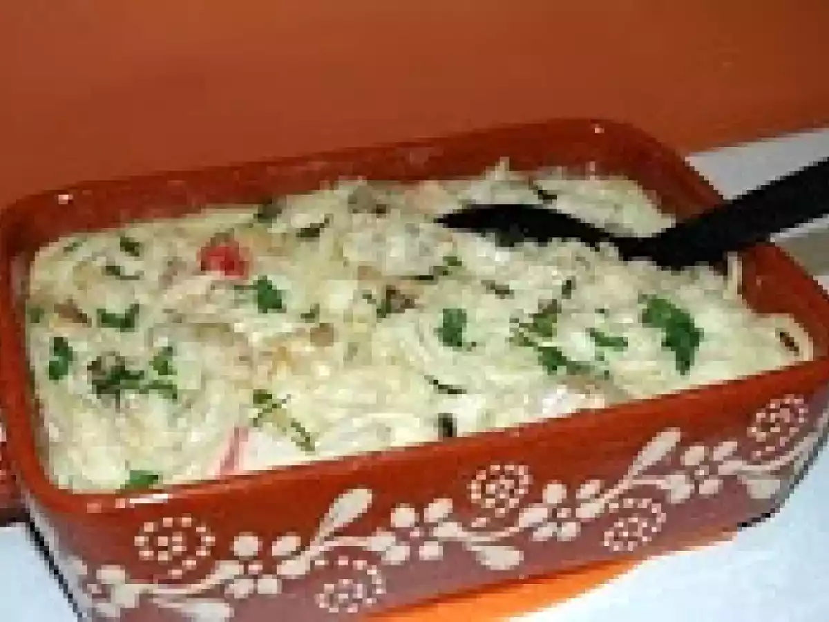 Peixe com delícias e béchamel
