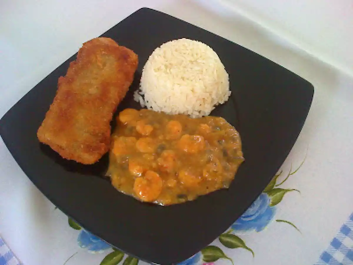 Peixe Empanado com Molho de Camarão!!!!