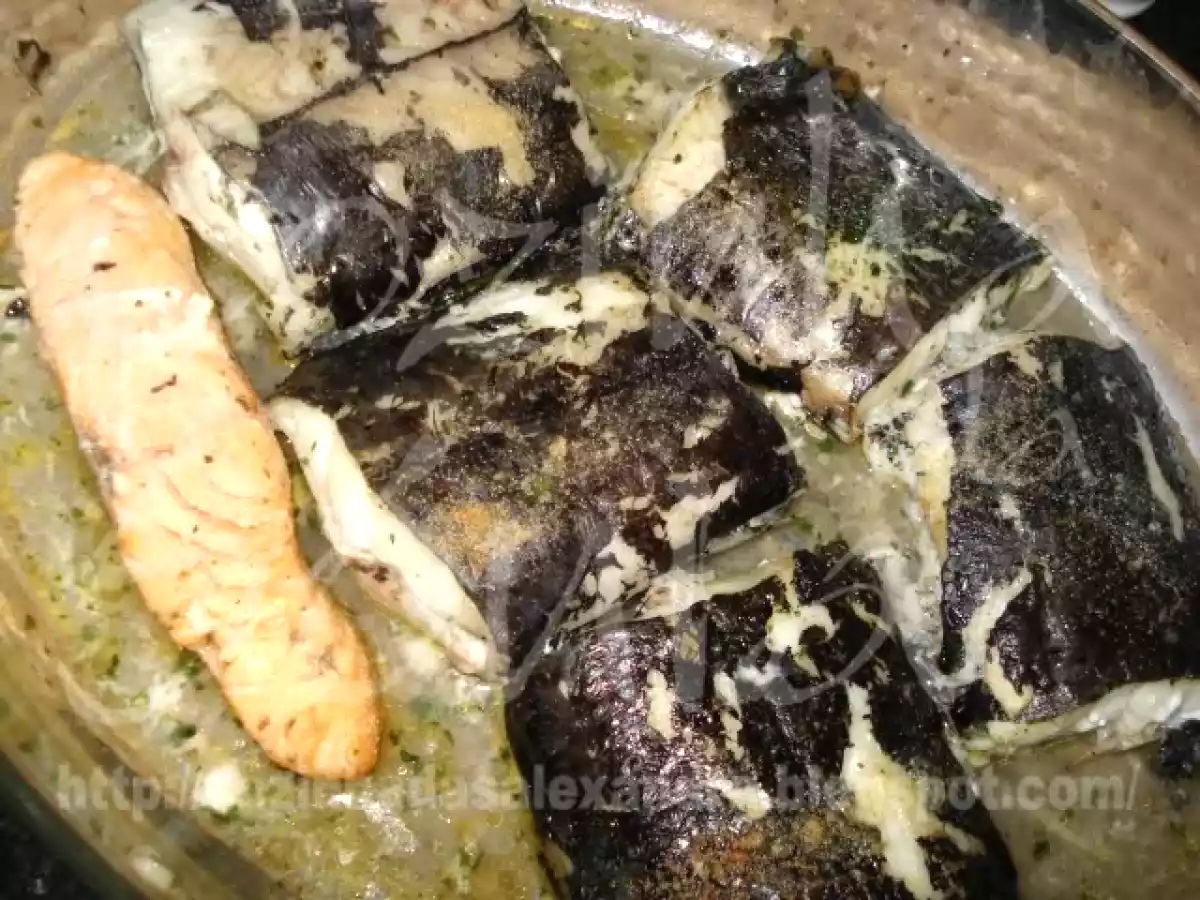 PEIXE ESPADA PRETO E LOMBO DE SALMÃO NO FORNO, ACOMPANHADOS DE BATATA ENSALSADA - foto 5