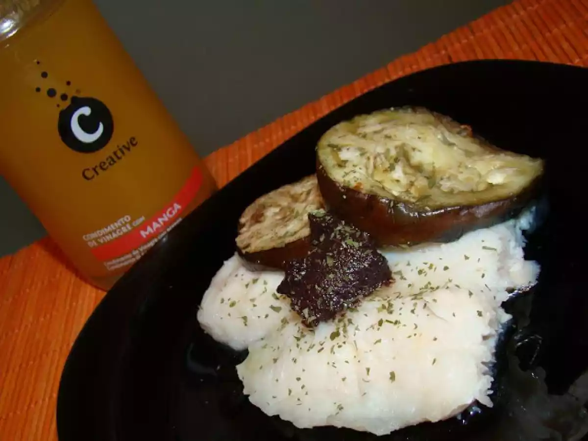 Peixe Gato e Beringela Grelhados com Pasta de Azeitona e Vinagre de Manga Creative
