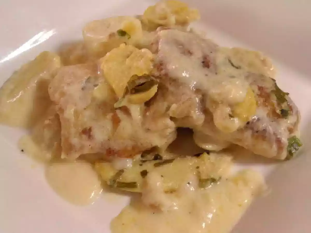 Peixe gratinado ao molho branco