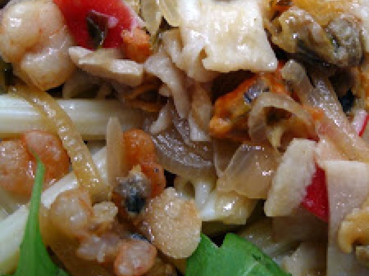 Penne com cocktail de Marisco