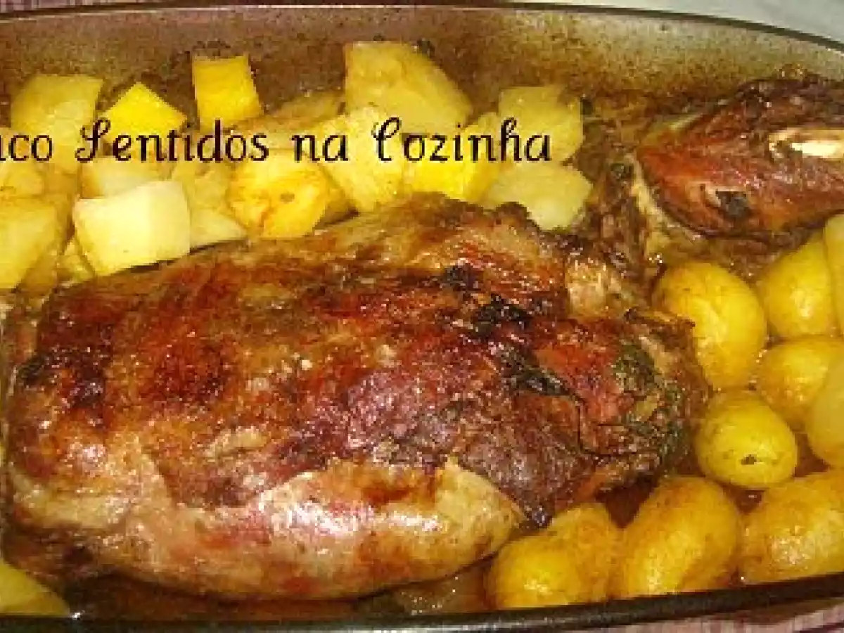 Perna de borrego assada