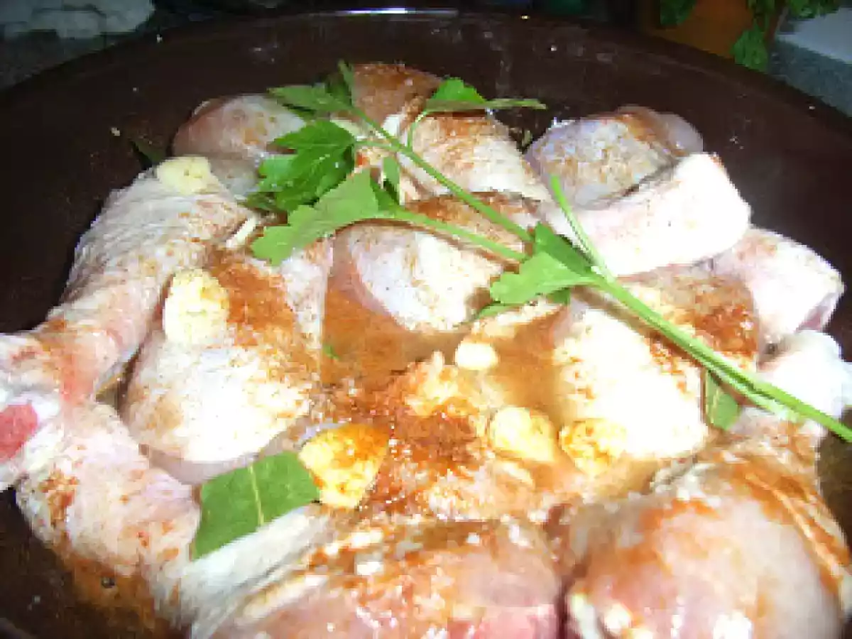 Pernas de frango assadas no forno.