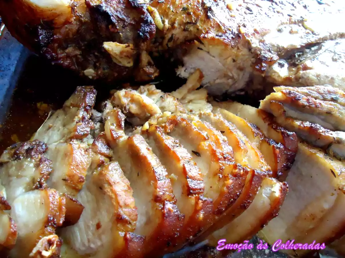 Pernil de Porco Assado com Cerveja preta