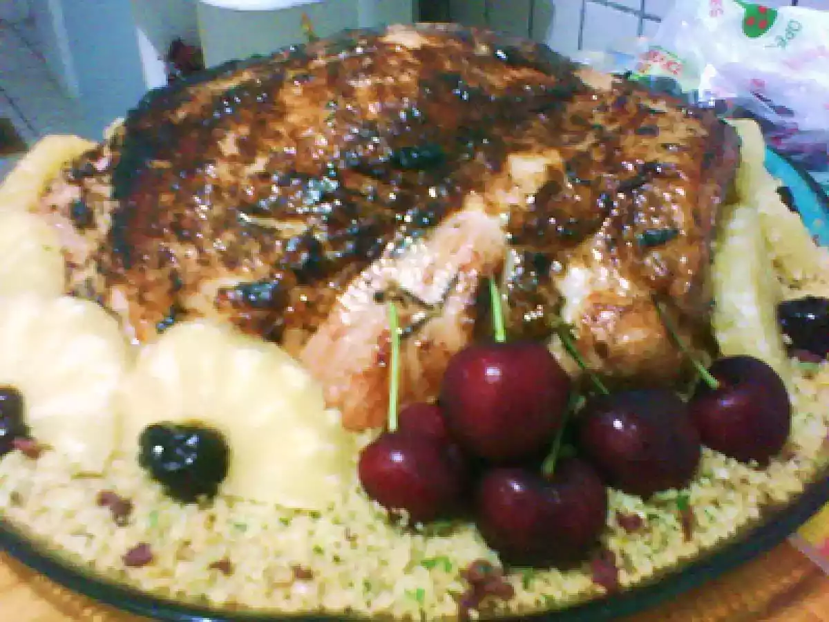 Pernil Suíno com Farofa de Couscous Marroquino para Sogra