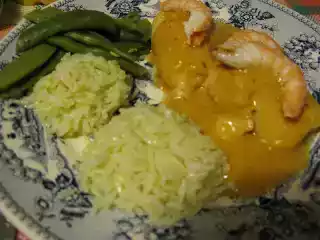 Pescada com creme de marisco