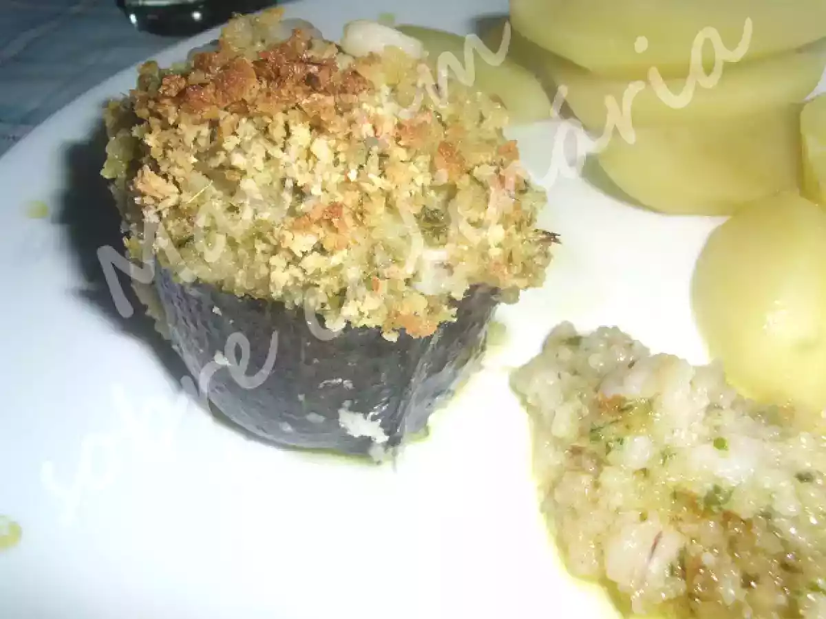 Pescada com crosta de pão ralado