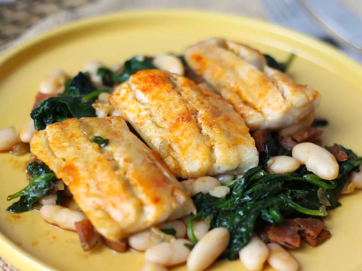 Pescada com feijão branco, espinafre e chouriço - foto 3
