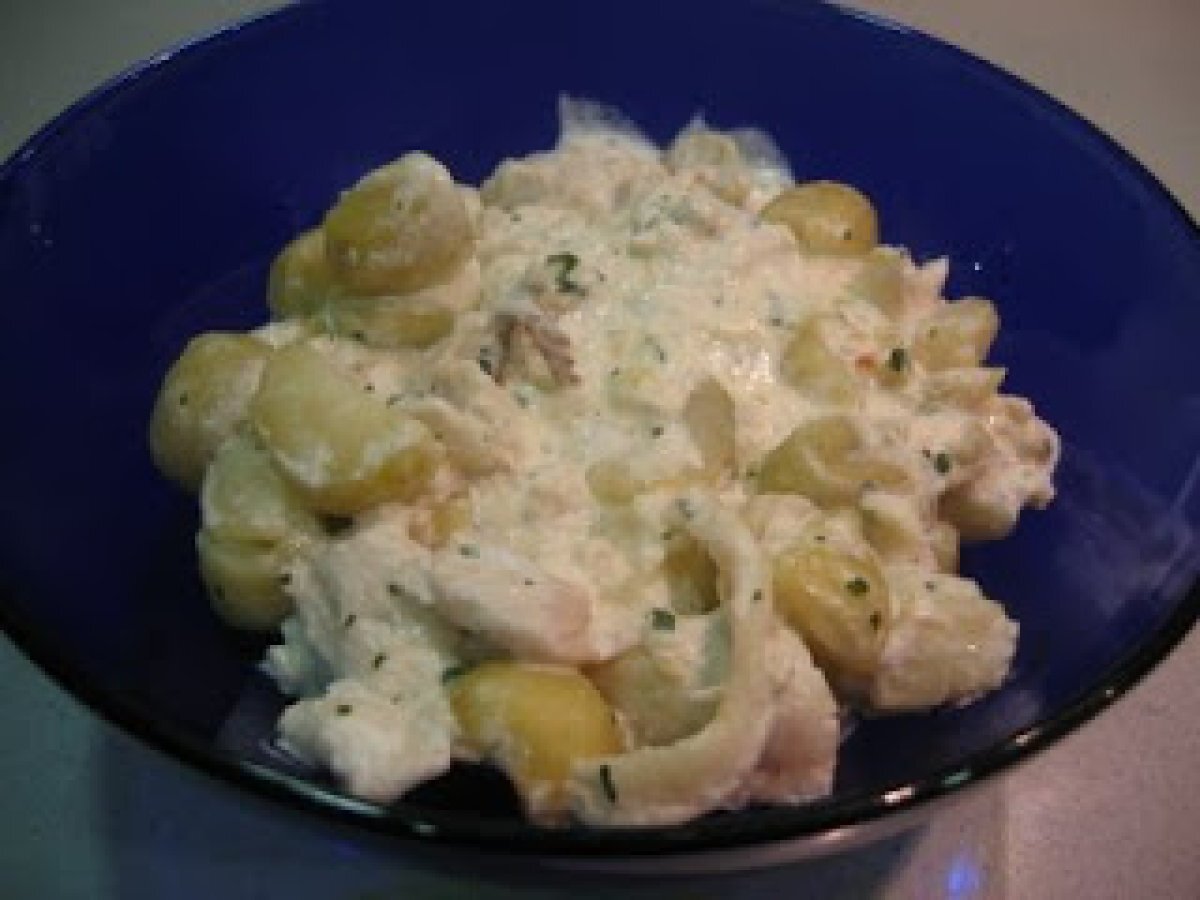 Pescada com natas