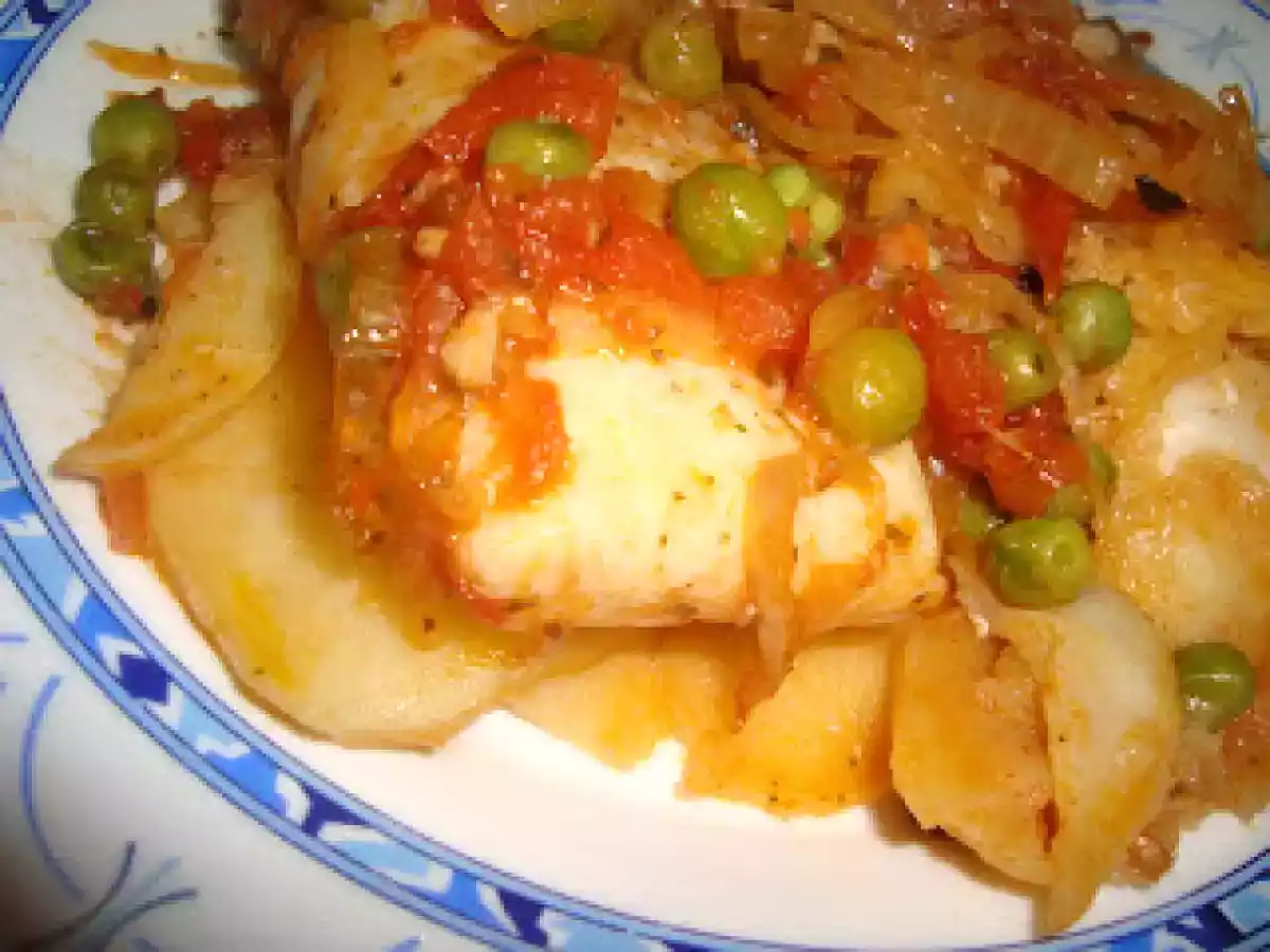 Pescada no forno com ervilhas - foto 2