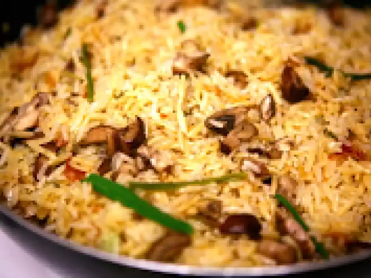 Pilaf de Alho-Poró e Cogumelos (vegana)