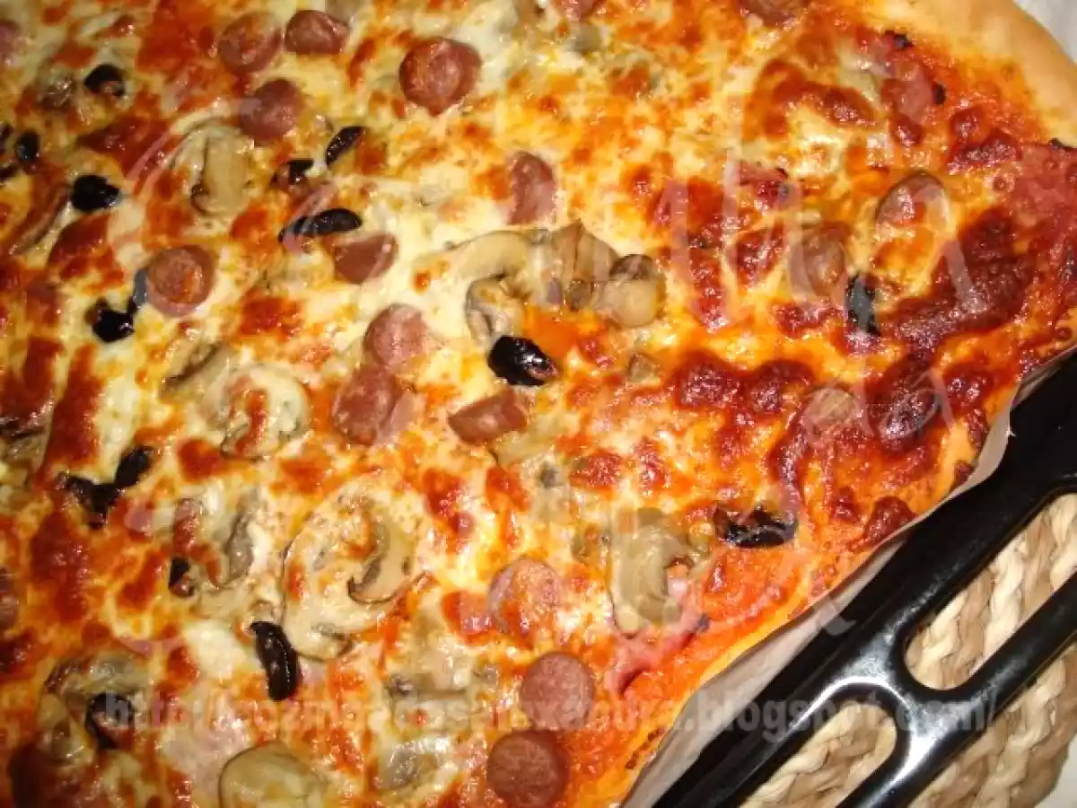 PIZZA CASEIRA DE SALSICHAS, FIAMBRE, COGUMELOS, AZEITONAS E MOZZARELLA... - foto 9