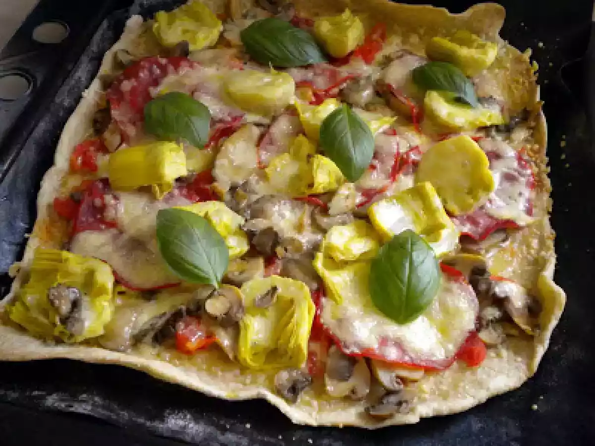 Pizza de alcachofra e paio - foto 3