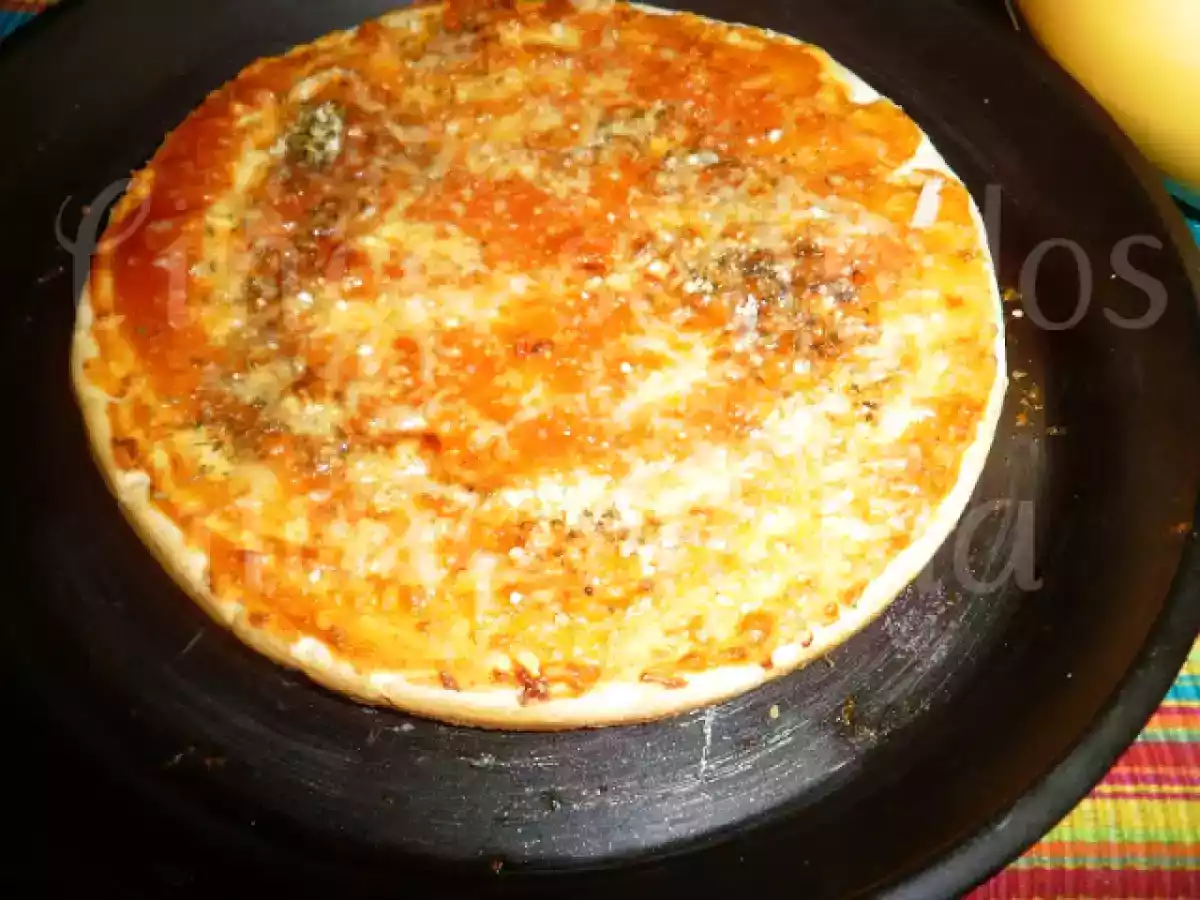 Pizza de alho, tomate e parmesão